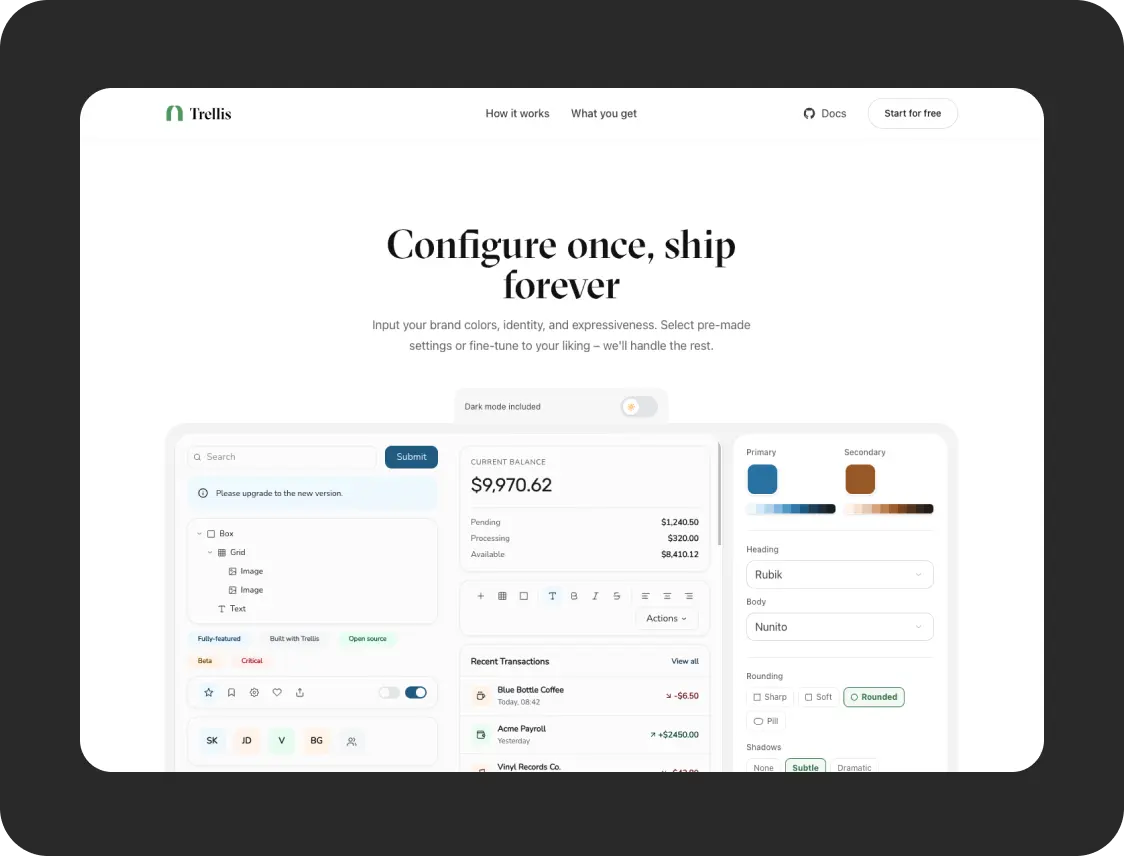 Trellis component preview